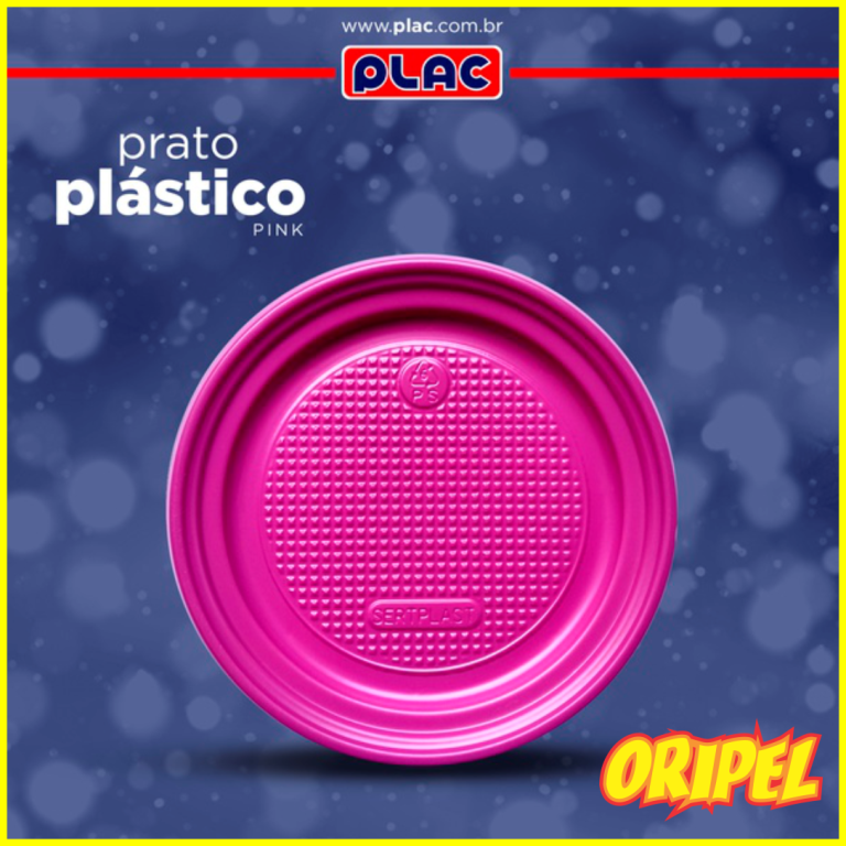 PRATO PLASTICO 15CM PINK PLASTIK 10UN