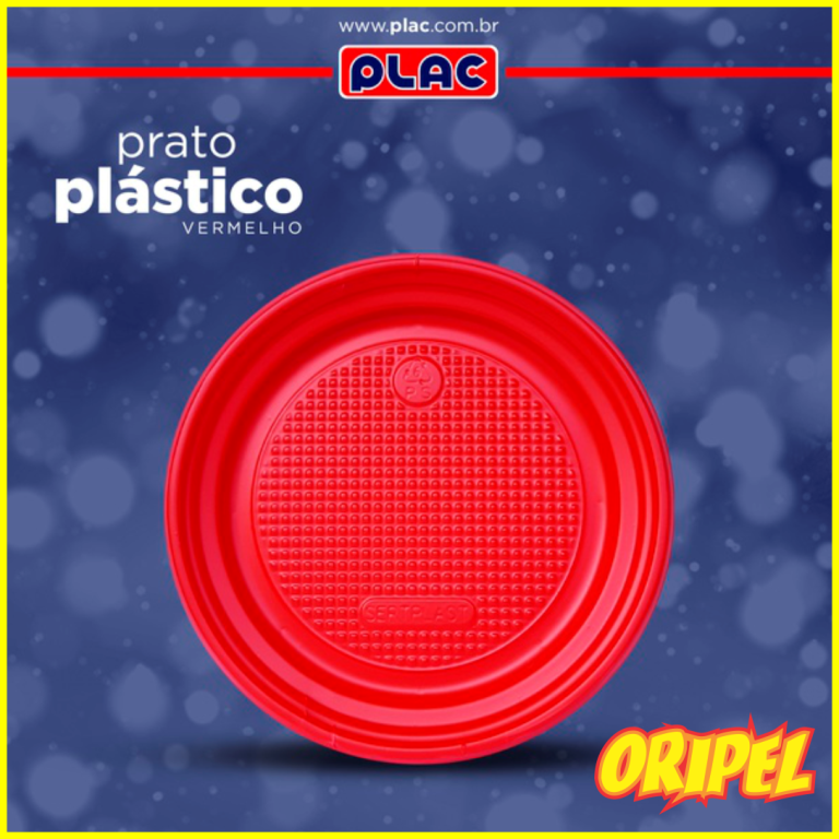 PRATO PLASTICO 15CM VERMELHO DOCE FESTA 10 UN