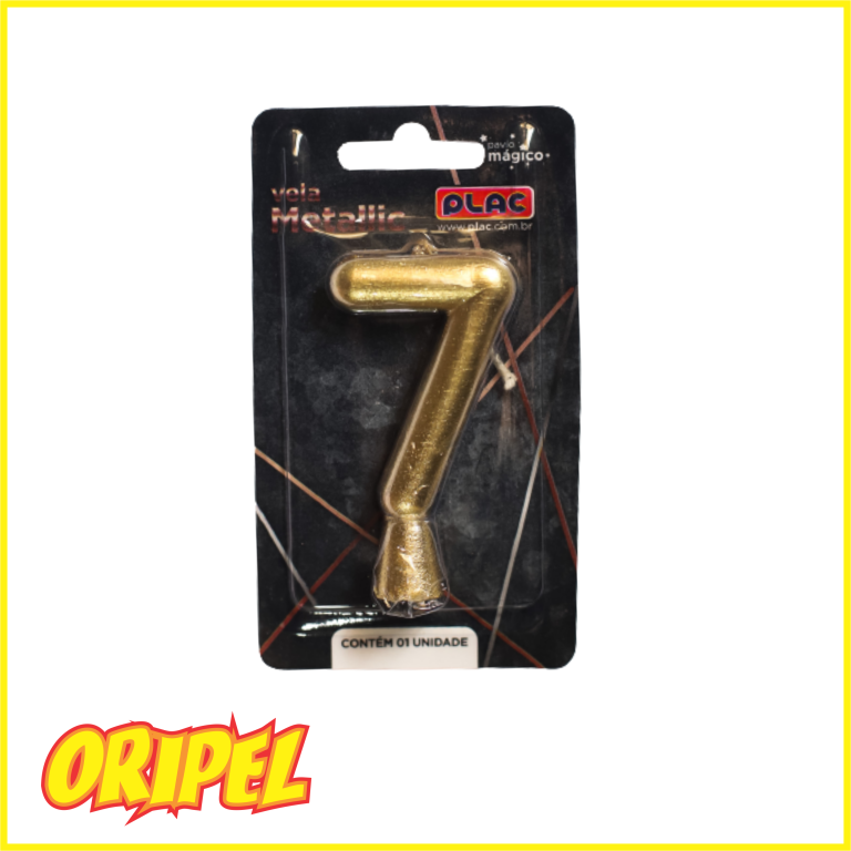 VELA ANIVERSARIO METALLIC OURO/7 PLAC