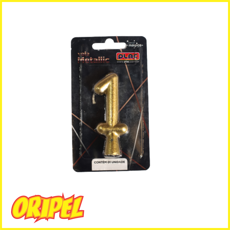 VELA ANIVERSARIO METALLIC OURO/1 PLAC