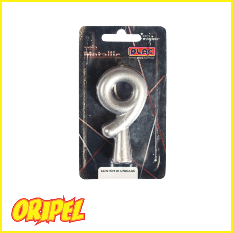 VELA ANIVERSARIO METALLIC PRATA/9 PLAC