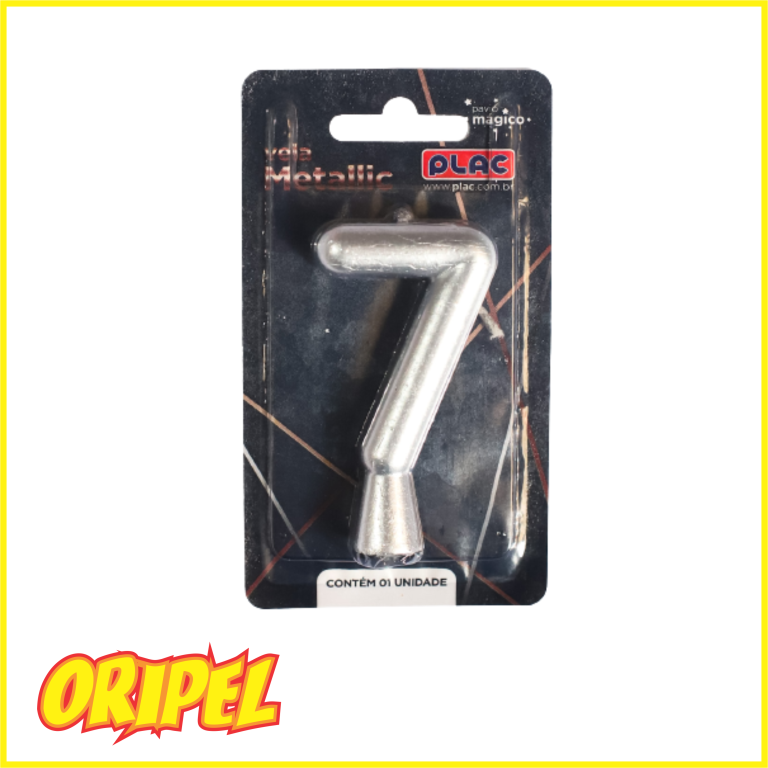 VELA ANIVERSARIO METALLIC PRATA/7 PLAC