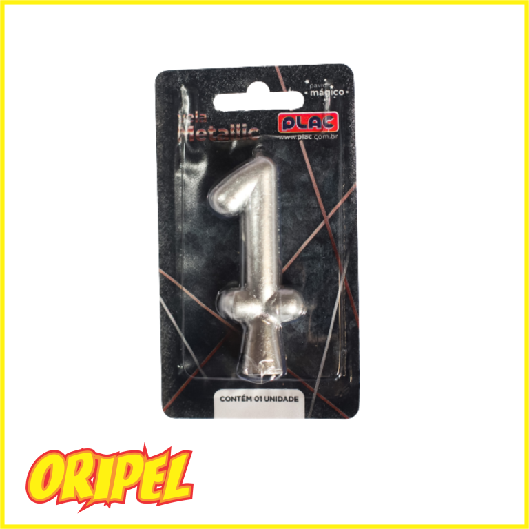VELA ANIVERSARIO METALLIC PRATA/1 PLAC