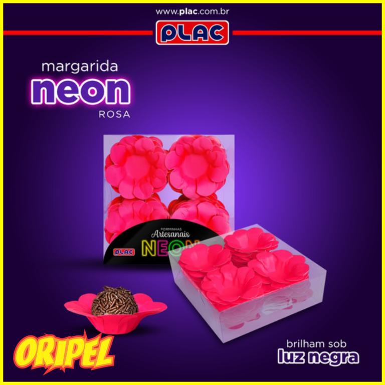 FORMINHA MARGARIDA NEON ROSA PLAC 40UN