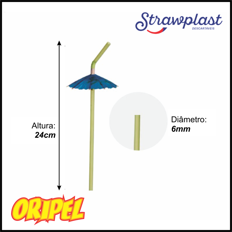 CANUDO GUARDA-CHUVA FLEX 6MMX24CM MISTO PP STRAWPLAST 10 UN