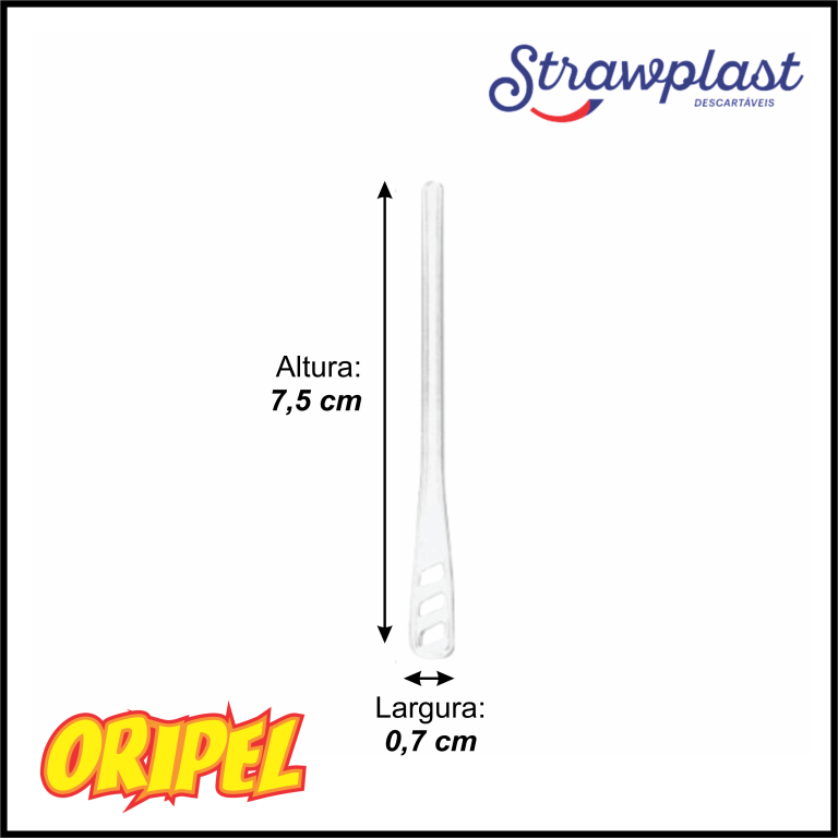 MEXEDOR PEQUENO 7,5CM/CRISTAL STRAWPLAST 500 UN