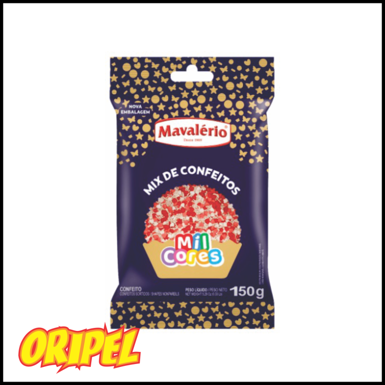 MIX DE CONFEITOS ROSA/BRANCO MAVALERIO 150G