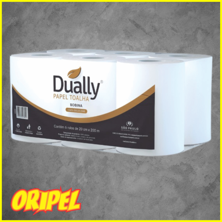 PAPEL TOALHA BOBINA 100% CEL 20CMX200M DR SOFT 6 ROLOS
