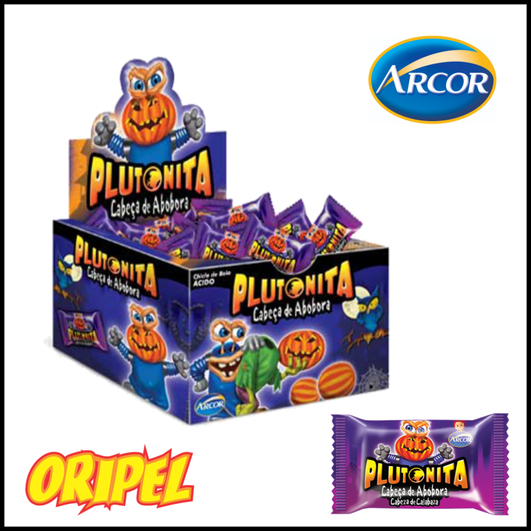 CHICLE PLUTONITA CABEÇA DE ABOBORA ARCOR 40UN/180G