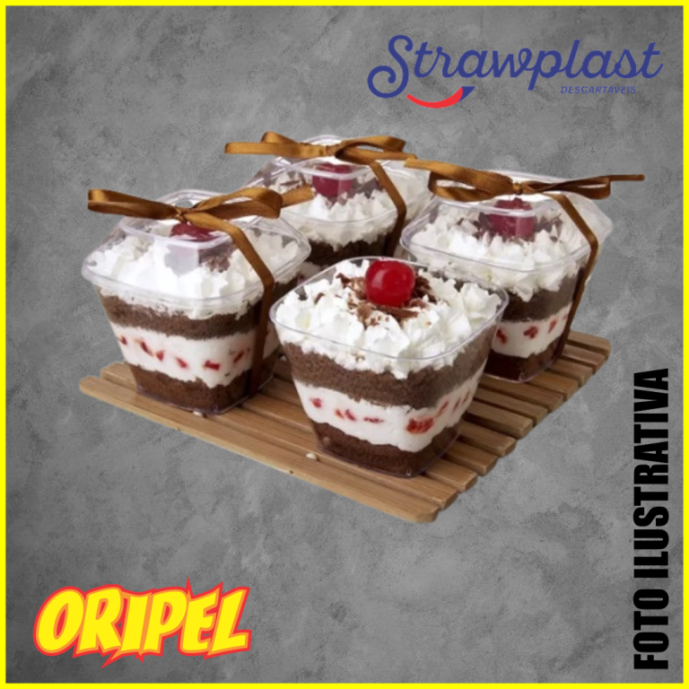 KIT POTE/TAMPA QUADRADO 180ML CRISTAL STRAWPLAST 10 UN