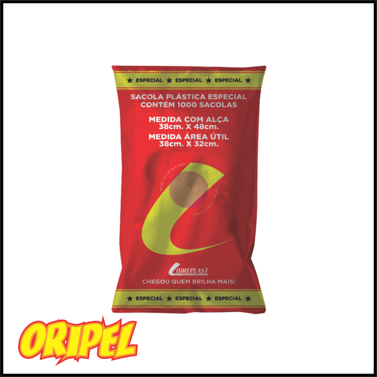 SACOLA ESPECIAL 38X48X3,0 BC/FD LIBREPLAST 1000 UN