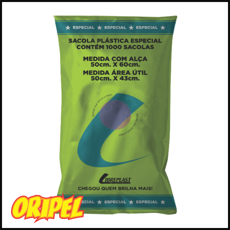 SACOLA ESPECIAL 50X60X4,0 BC/FD LIBREPLAST 1000 UN