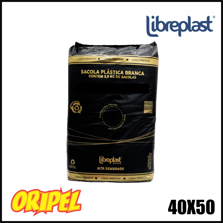 SACOLA PREMIUM 40X50X4,0 BC/FD LIBREPLAST 2,5 KGS / ± 400 UN