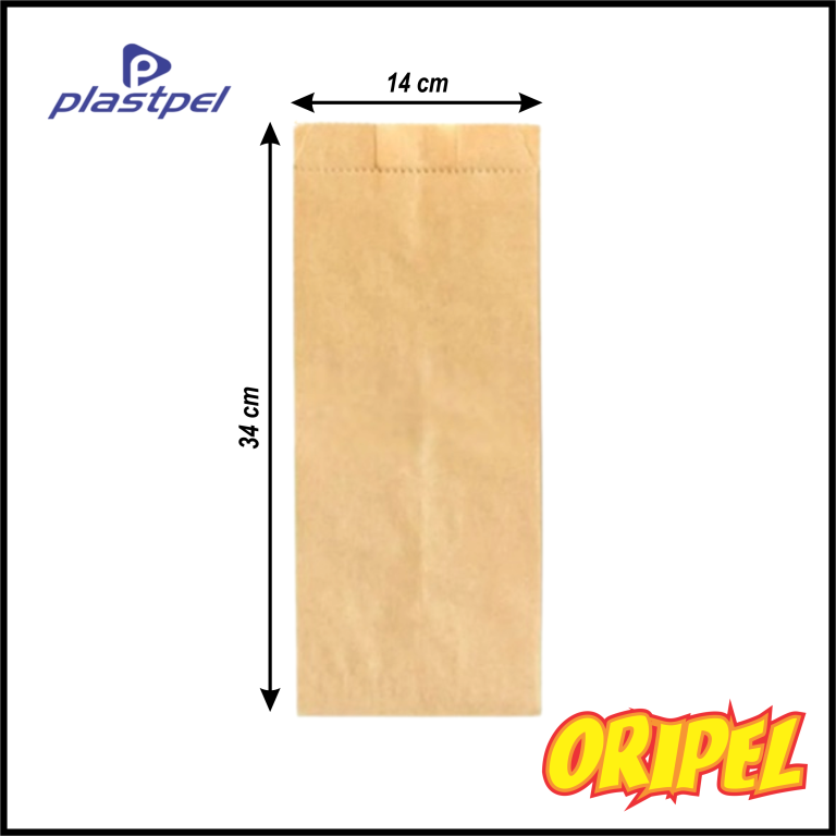 SACO KRAFT MIX MARROM LISO 3 KGS PLASTPEL 500 UN