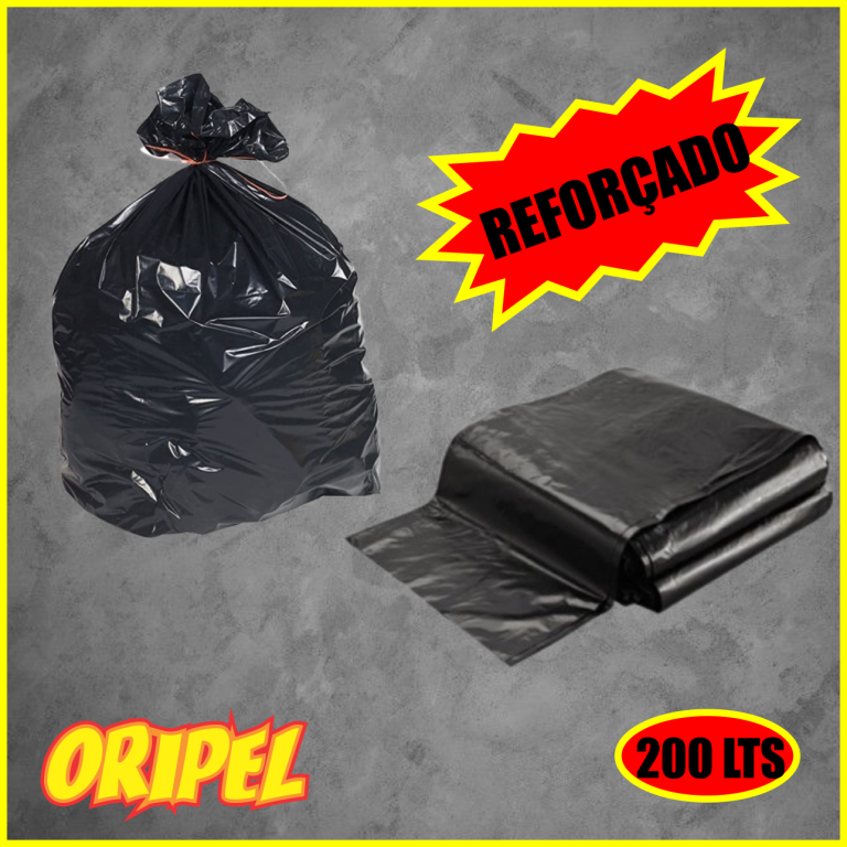 SACO LIXO REFORÇADO PRETO 200 LTS MARCPLAST 6UN