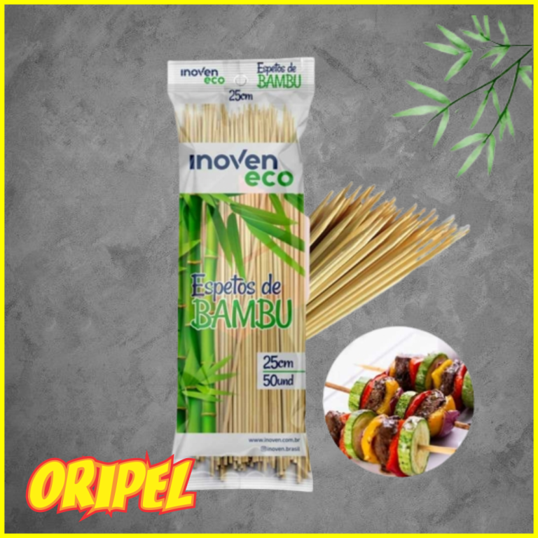 ESPETO BAMBU 25CM/4MM INOVEN 50 UN