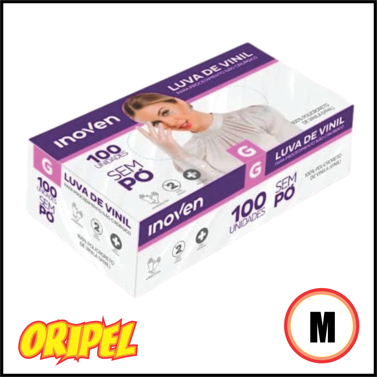 LUVA VINIL SEM PO/M INOVEN 100 UN