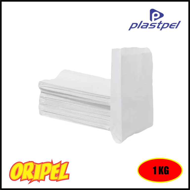 SACO KRAFT BRANCO 1KG/14X24CM PLASTPEL 500 UN