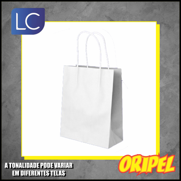 SACOLA KRAFT LISA/BRANCO 21,5X17,5X8,5CM LC 10 UN