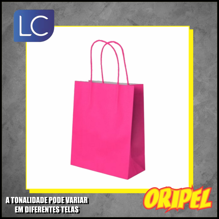 SACOLA KRAFT LISA/PINK 21,5X17,5X8,5CM LC 10 UN
