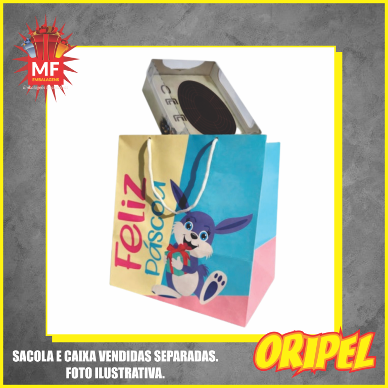 SACOLA PASCOA/MD 24X18X25CM PS02 SORTIDAS MF EMBALAGENS