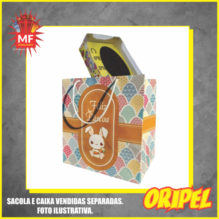 SACOLA PASCOA/MD 24X18X25CM PS02 SORTIDAS MF EMBALAGENS