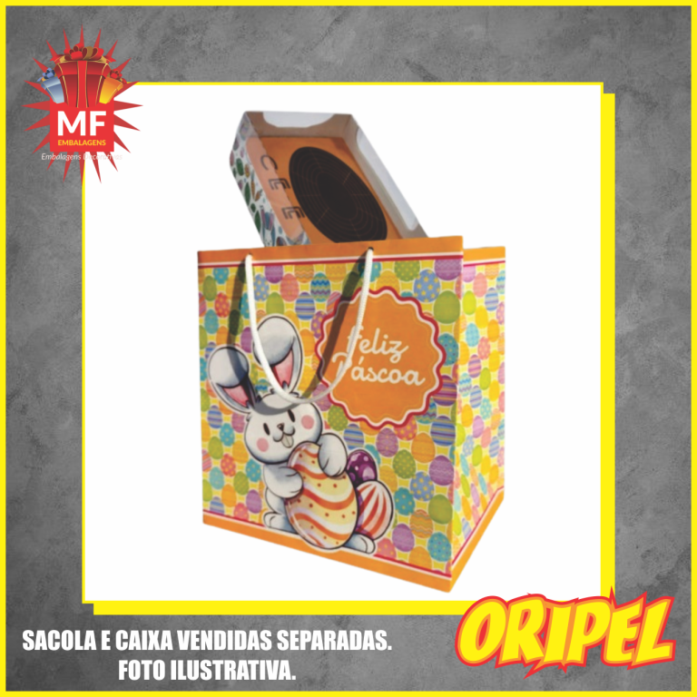 SACOLA PASCOA/MD 24X18X25CM PS02 SORTIDAS MF EMBALAGENS