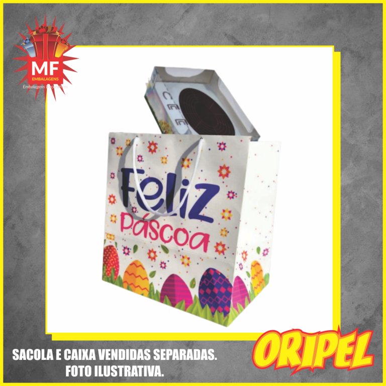 SACOLA PASCOA/MD 24X18X25CM PS02 SORTIDAS MF EMBALAGENS
