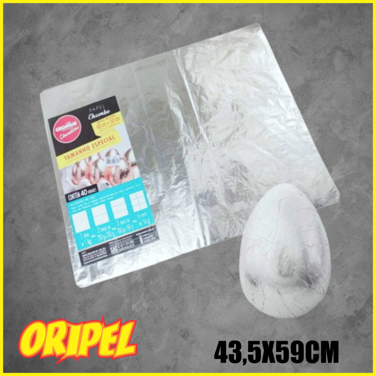 PAPEL CHUMBO PRATA 43,5X59CM CROMUS 50 FLS
