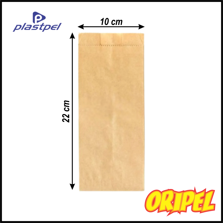 SACO KRAFT MIX MARROM LISO ½ KG PLASTPEL 500 UN