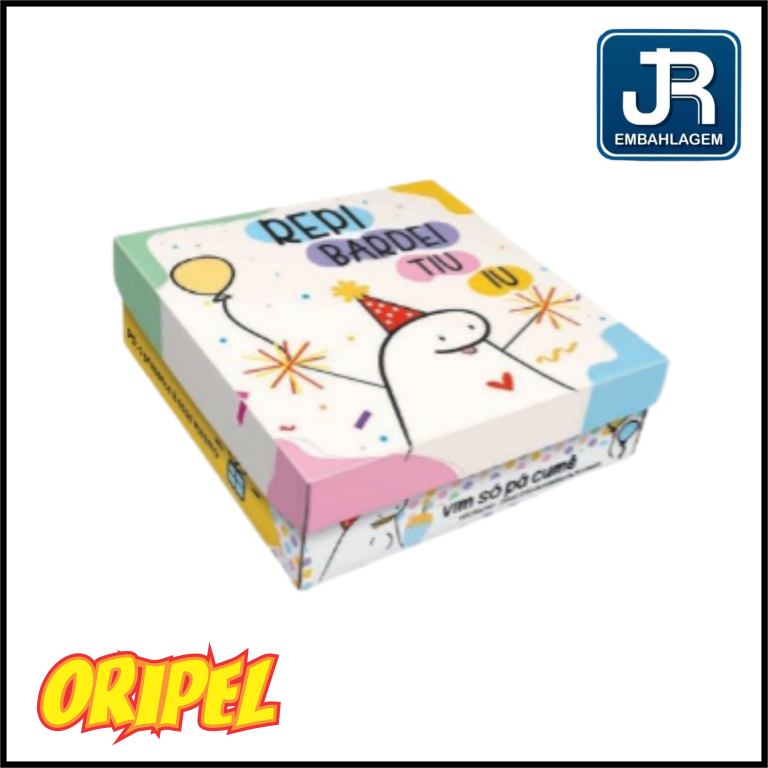 CAIXA PRESENTE PARABENS DINGOU PD1/27X27X9CM JR EMBAHLAGEM