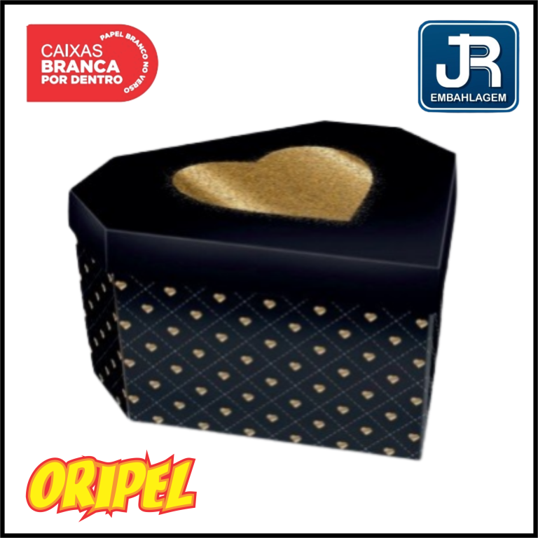 CX CORAÇÃO GD LOVE GOLD MM110 33X30X18CM JR EMBALAGEM