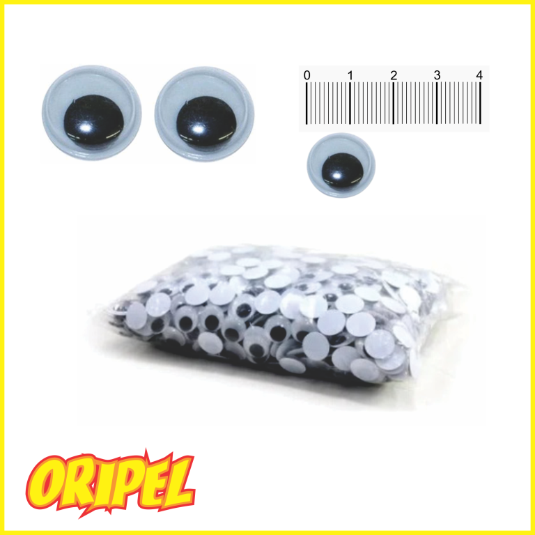 OLHO MOVEL PRETO 15MM/OLM-15 SARRUF 100 UN