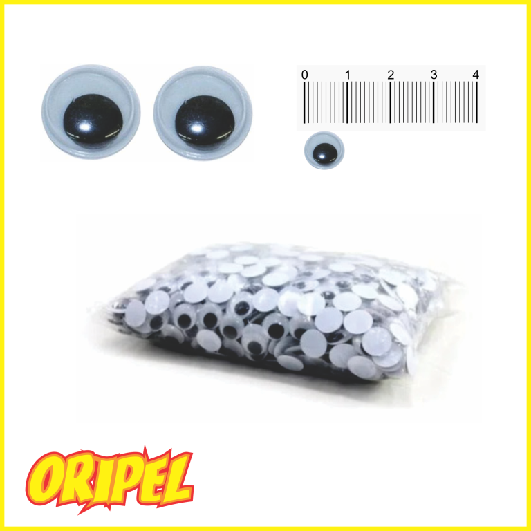 OLHO MOVEL PRETO 08MM/OLM-8 SARRUF 100 UN