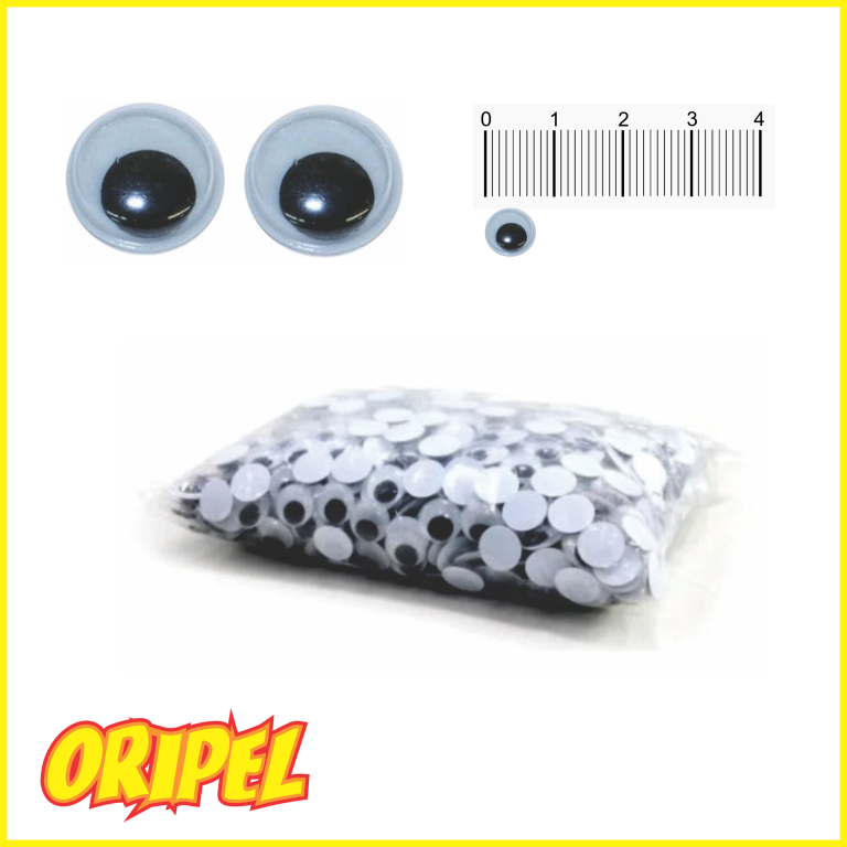 OLHO MOVEL PRETO 06MM/OLM-6 SARRUF 100 UN