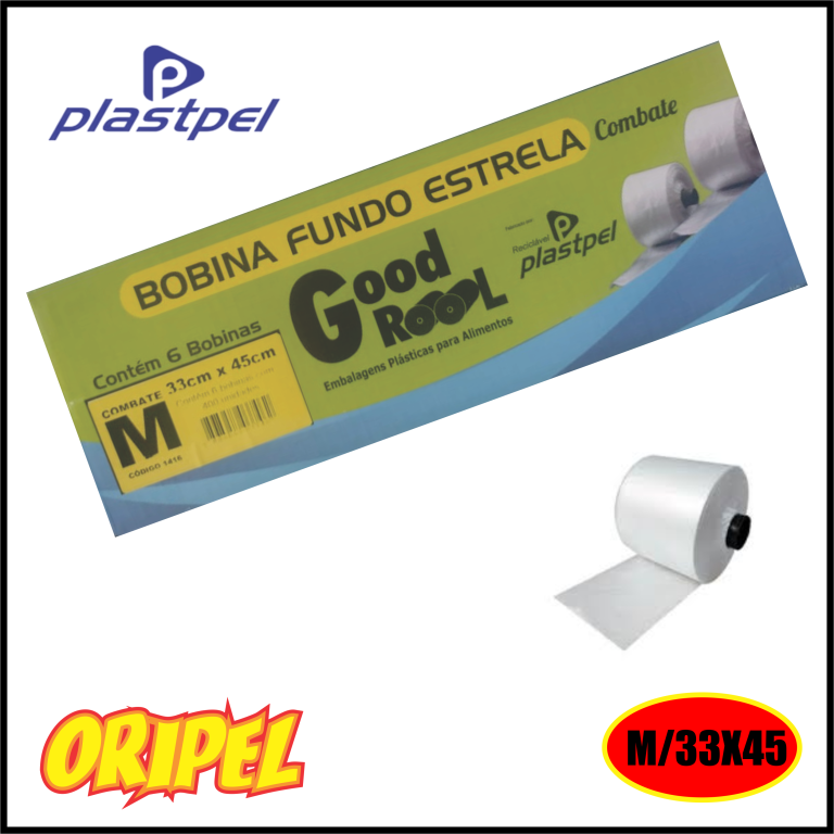 BOBINA FUNDO ESTRELA COMBATE/M 33X45 GOOD ROOL 6X400 UN