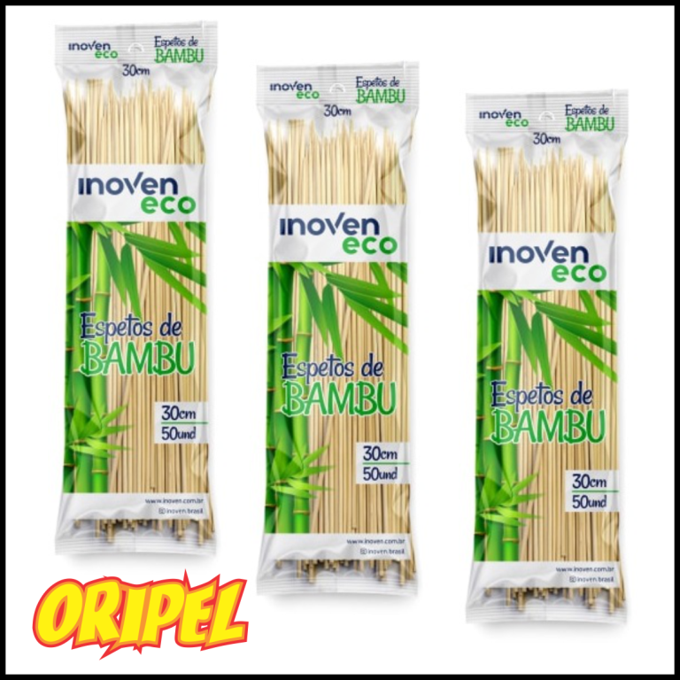 ESPETO BAMBU 30CM/4MM INOVEN 50 UN