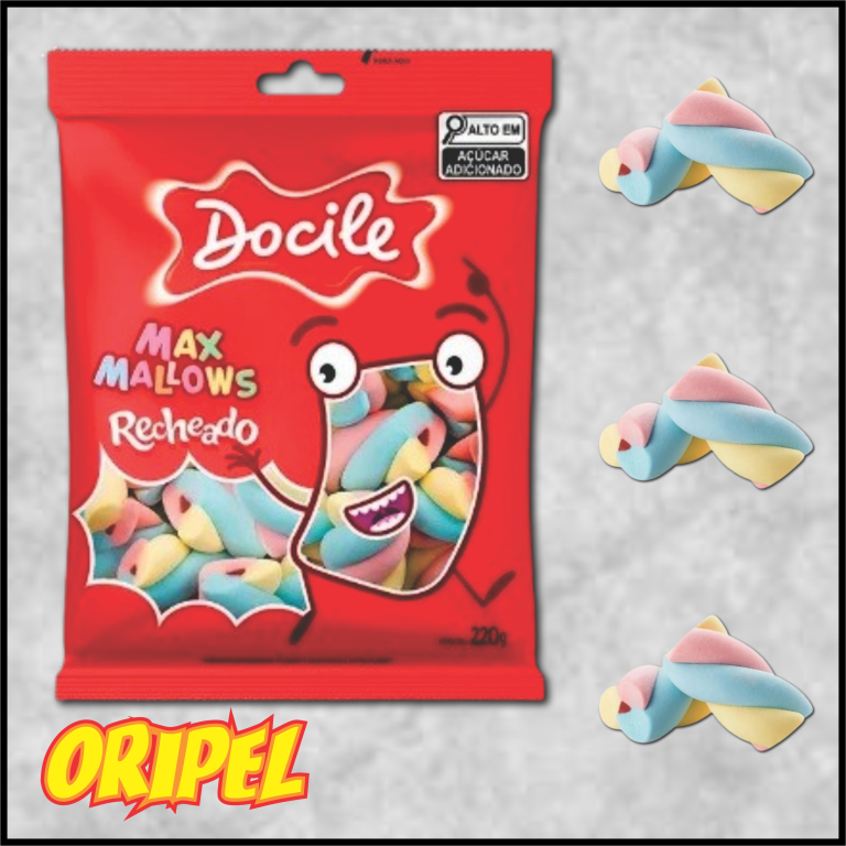 MARSHMALLOWS RECHEADO TWIST COLORIDO DOCILE 220G