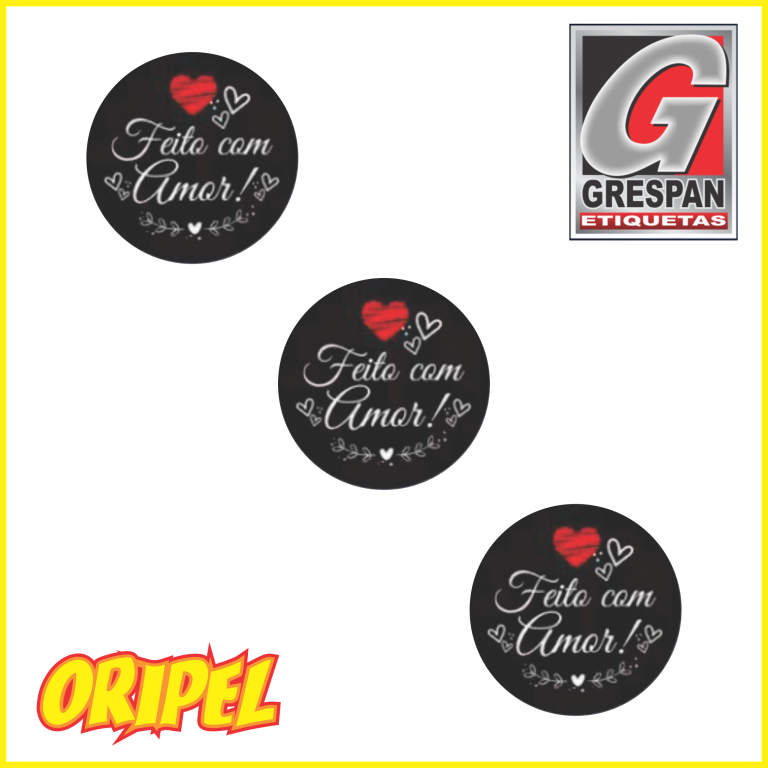 ETIQUETA FEITO COM AMOR/H-11 GRESPAN 100 UN