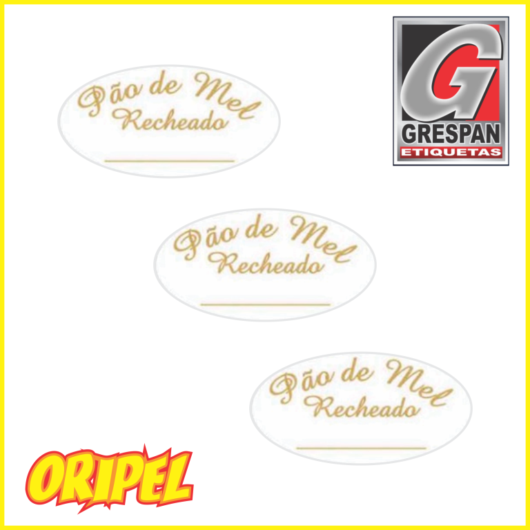 ETIQUETA PAO DE MEL A-4 41X21MM GRESPAN 100 UN