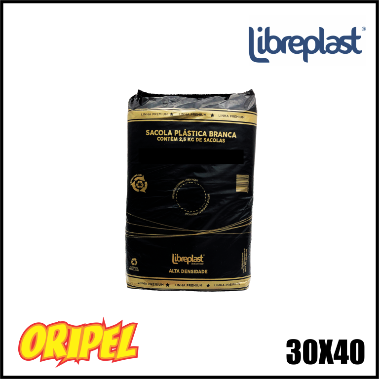 SACOLA PREMIUM 30X40X3,5 BC/FD LIBREPLAST 2,5KGS / ±530 UN