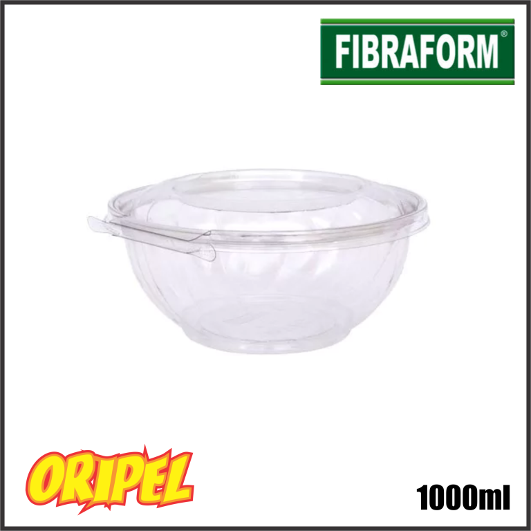 F261-SALADEIRA CRISTAL C/LACRE 1000ML FIBRAFORM 10 UN