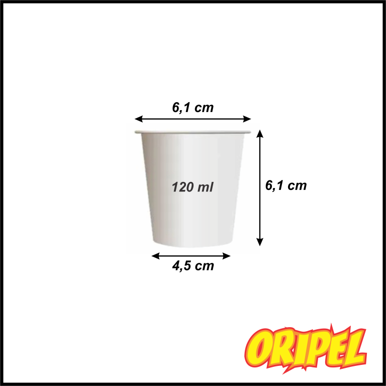 COPO TERMICO PAPEL BRANCO 120ML VABENE 25 UN