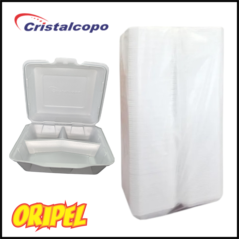 HC132-ESTOJO EPS 3 DIVISOES 1200ML/BC CRISTALCOPO 100 UN