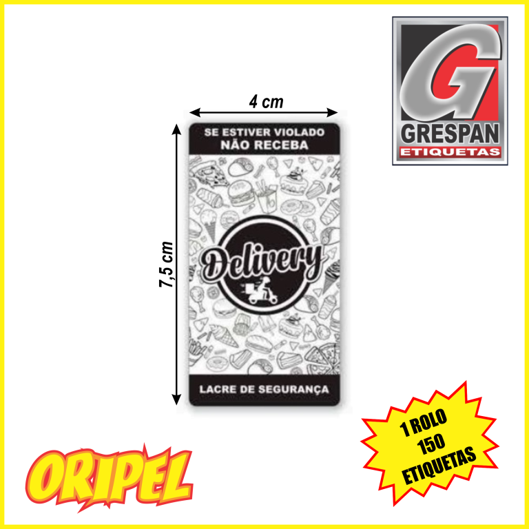 ETIQUETA DELIVERY 75X40MM GRESPAN 150 UN