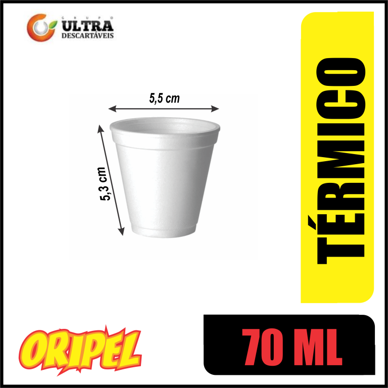COPO ISOPOR BRANCO 070ML ULTRATHERM 25 UN