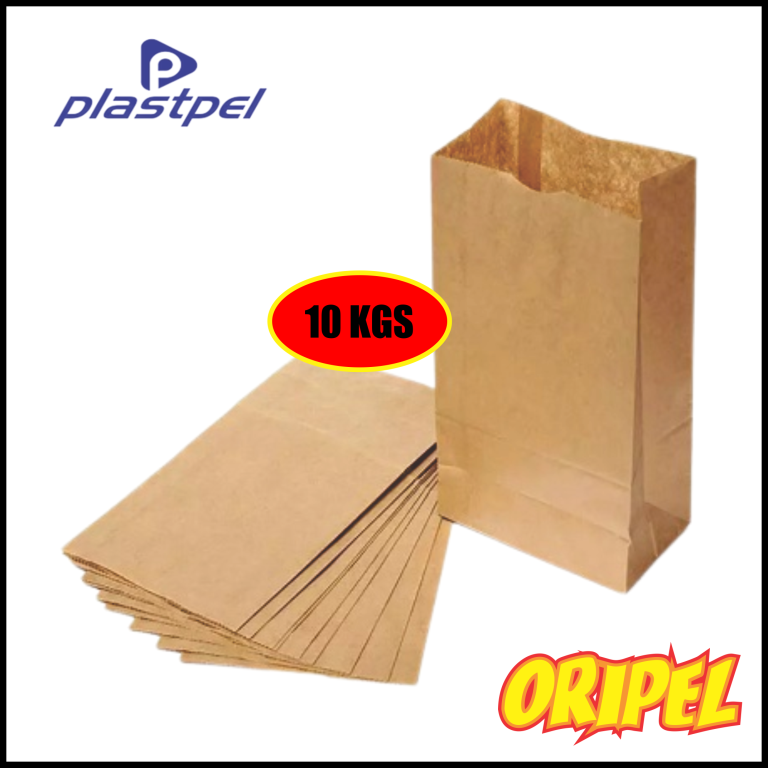 SACO KRAFT MIX MARROM LISO 10 KGS PLASTPEL 500 UN