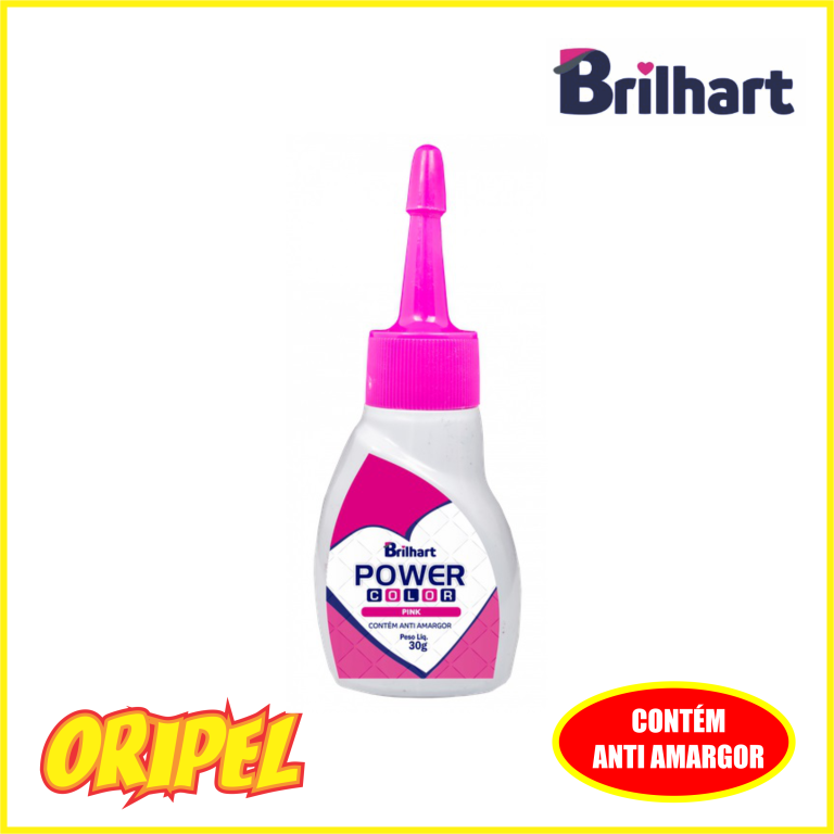 CORANTE GEL POWER COLOR PINK BRILHART 30G