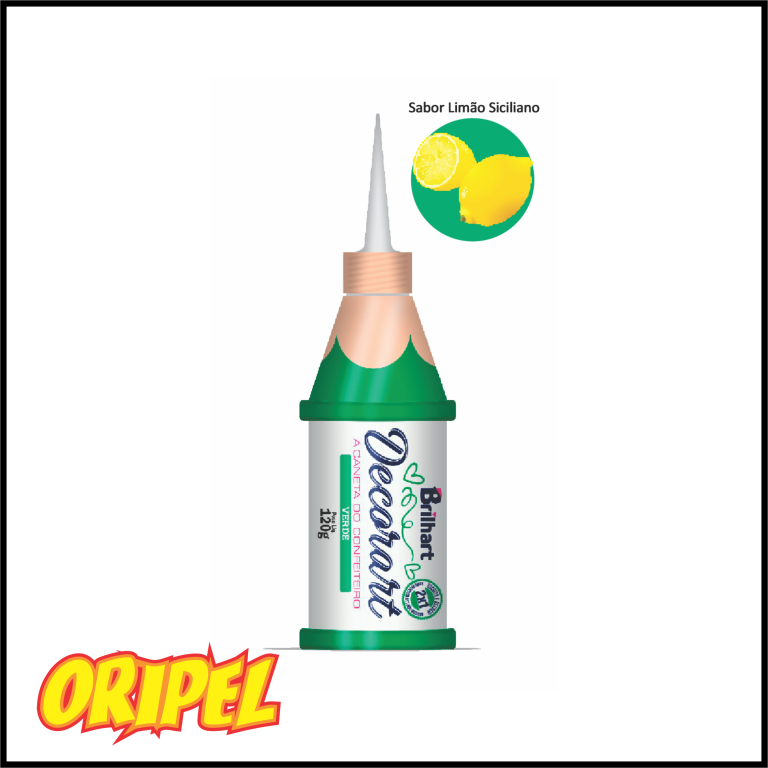 CANETA DECORART VERDE/SABOR LIMAO SICILIANO BRILHART 120G