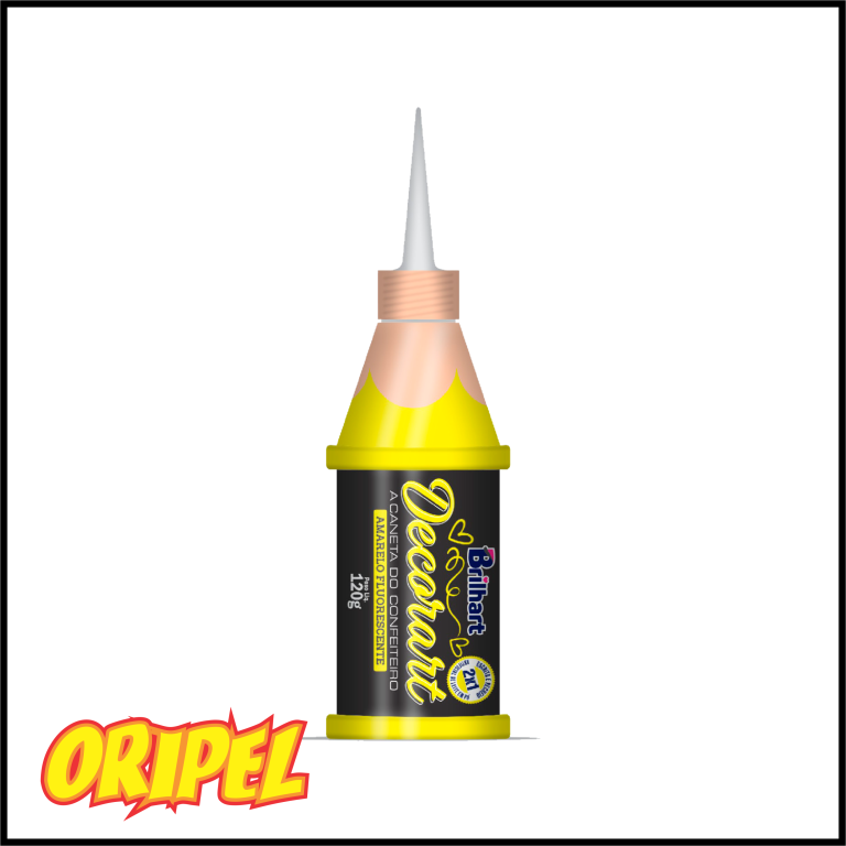 CANETA DECORART NEON/AMARELA BRILHART 120G